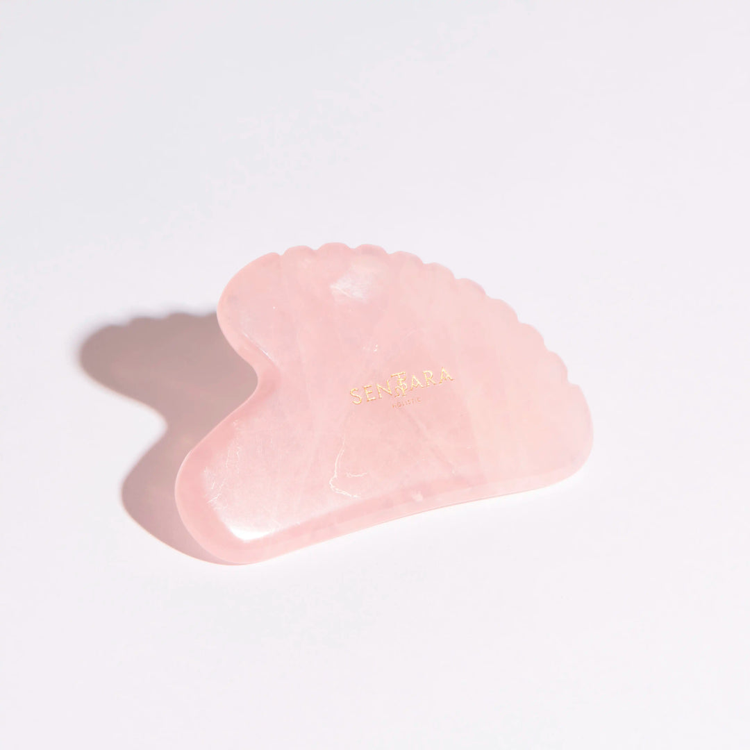 Gezahntes Herz Gua Sha – Rosenquarz